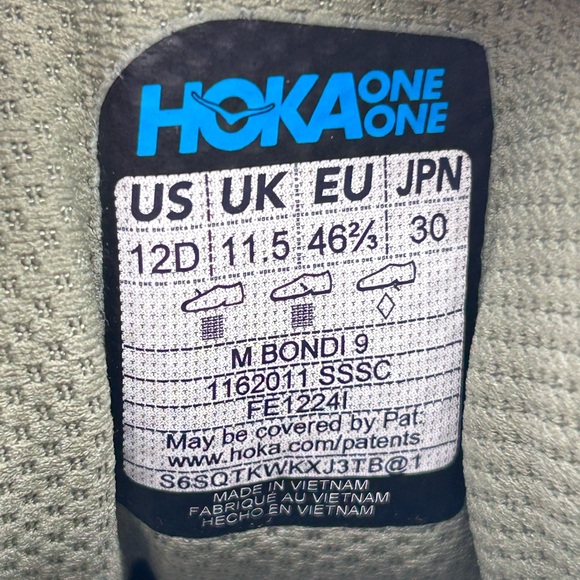 HOKA Bondi 9 Size 12D Wide Green Running Shoes New In Box - Picture 7 of 9